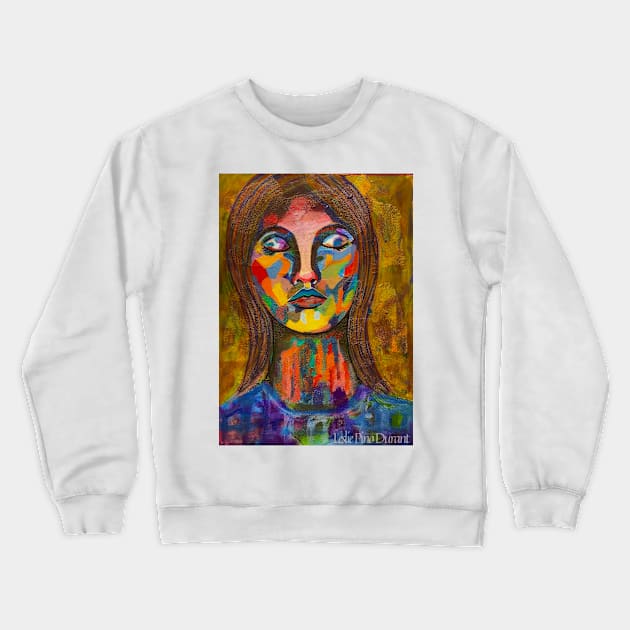 Lady Resting in Color Crewneck Sweatshirt by Leslie Pino Durant